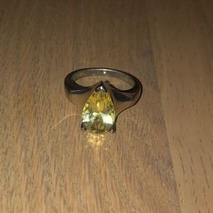 Sterling Silver Limon Quartz Ring